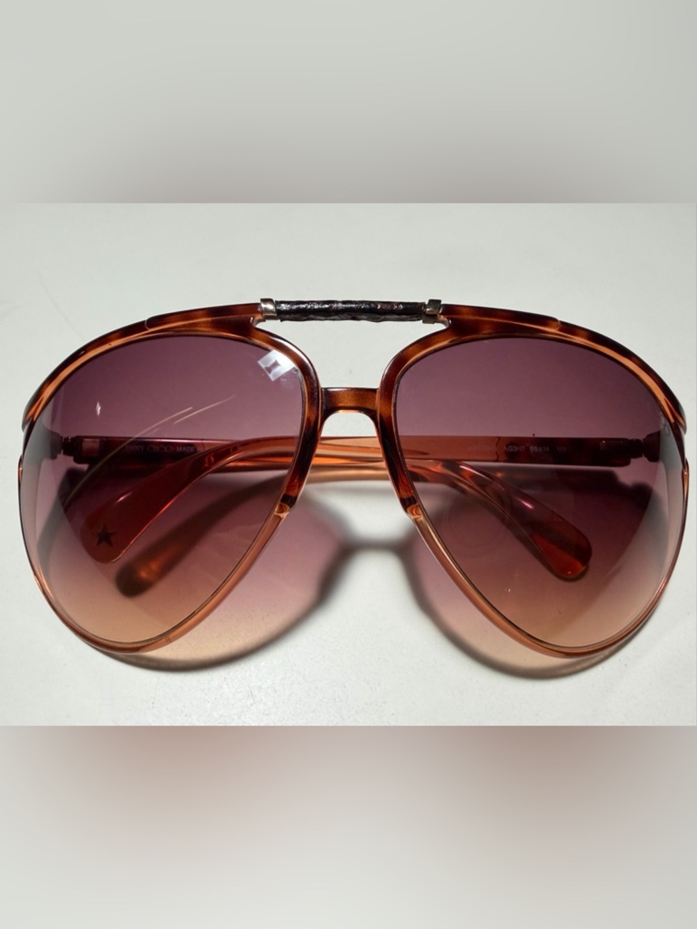 Jimmy Choo Aster/S Oversized Aviator Sunglasses Havana Orange / Orange Gradient